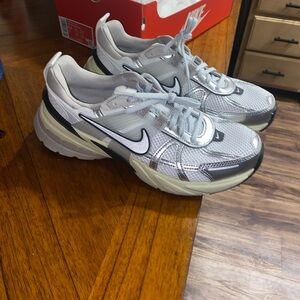 Nike Silver and Black Sneakers